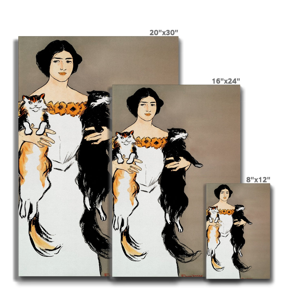 Woman with her cats Eco Canvas - Boutique de l´Art