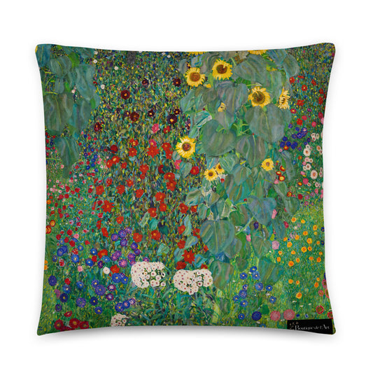 Klimt - Farm Garden with Sunflowers Kissen - Boutique de l´Art