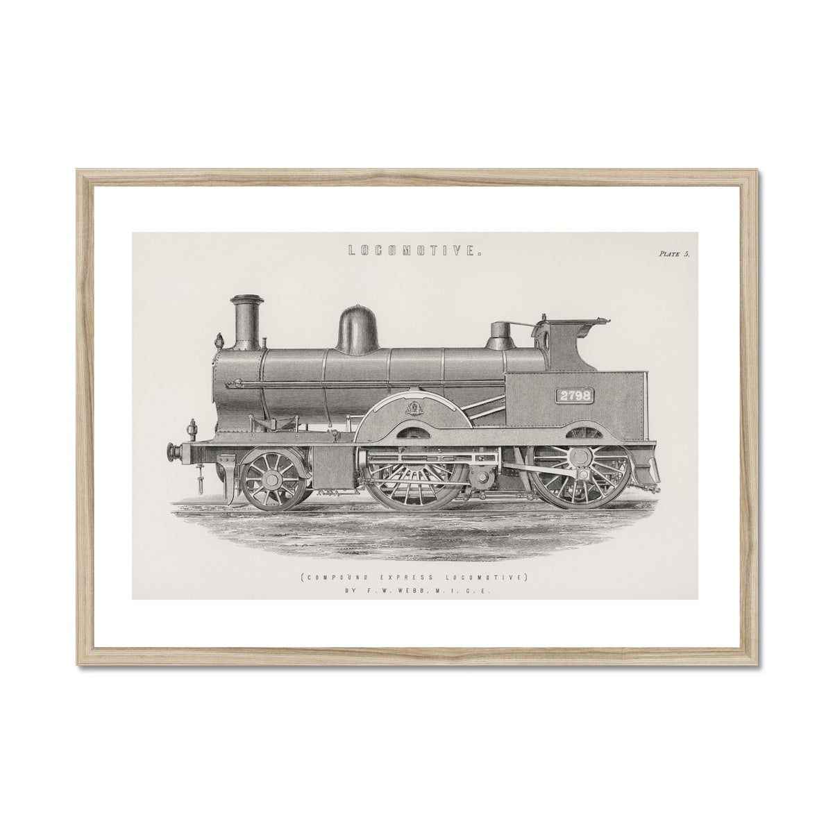 Vintage Locomotive Framed Print - Boutique de l´Art