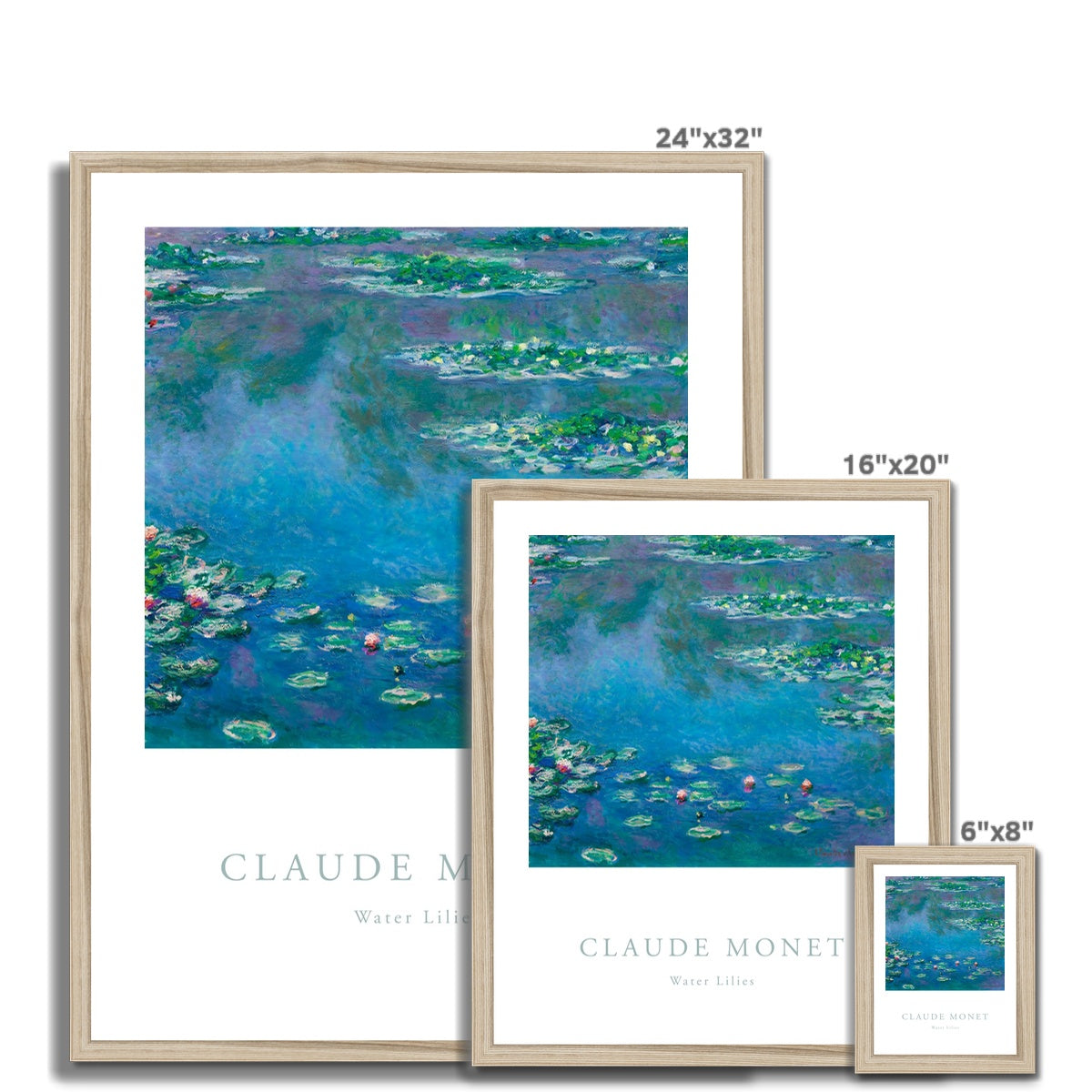Monet - Water Lilies gerahmtes Poster - Atopurinto