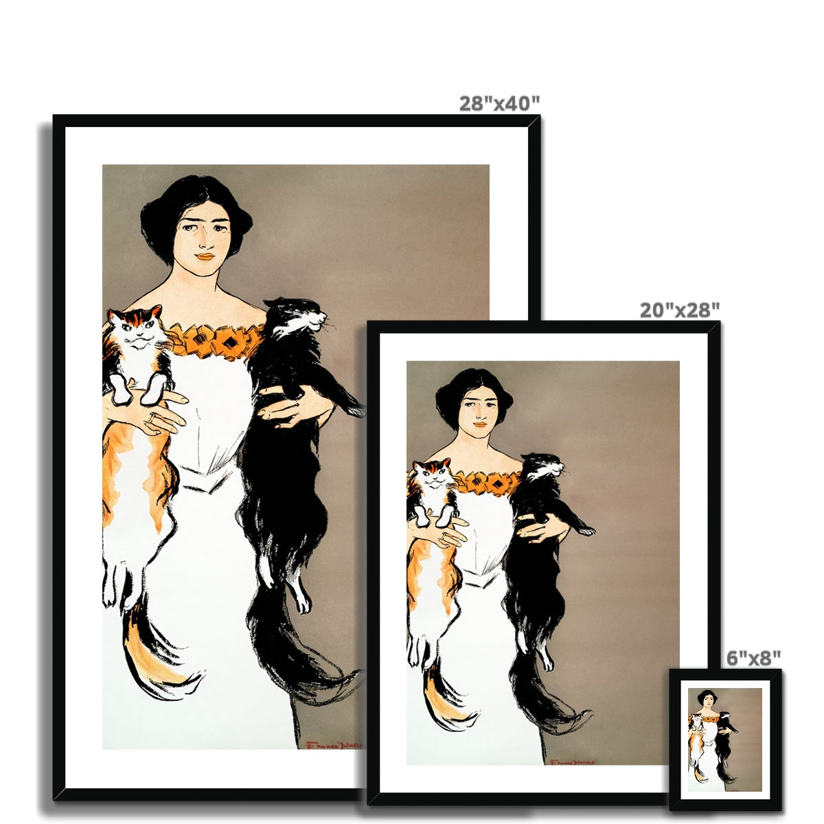Woman with her cats Framed Print - Boutique de l´Art