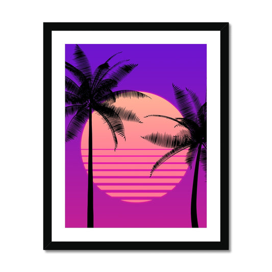 Retro Sunset ´86 gerahmtes Poster - Atopurinto