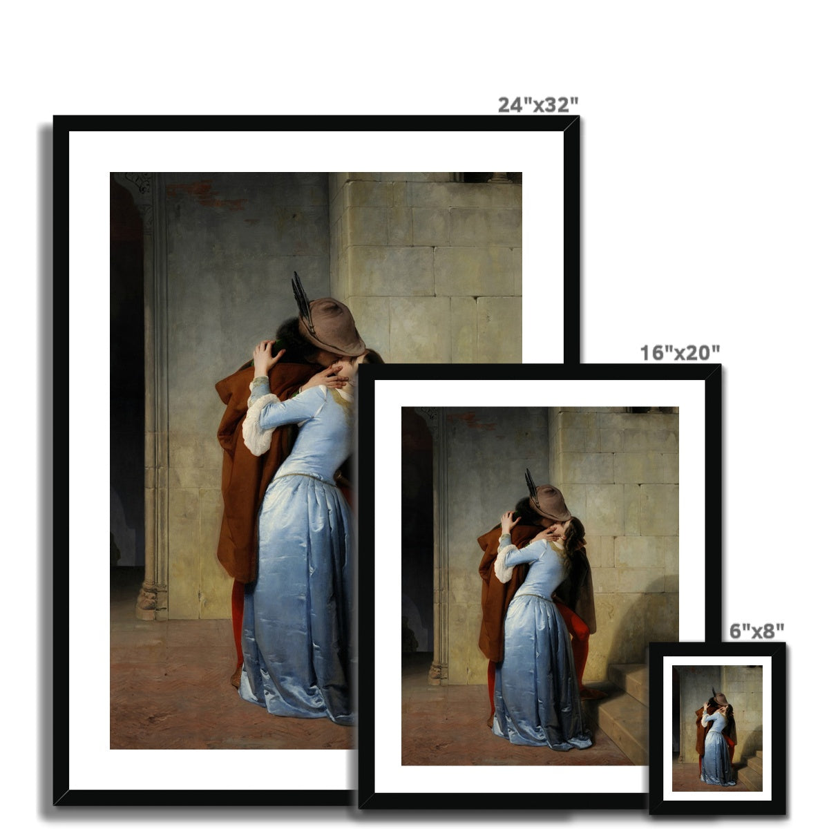 Francesco Hayez - Der Kuss Poster mit Rahmen - Boutique de l´Art