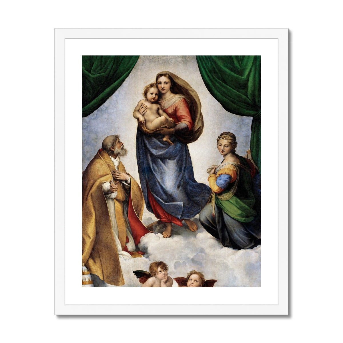 Raffael - Sixtinische Madonna Poster mit Rahmen - Boutique de l´Art