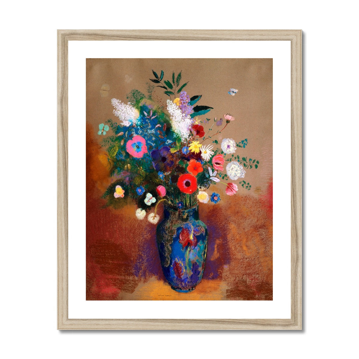 Redon - Bouquet of Flowers gerahmtes Poster - Atopurinto