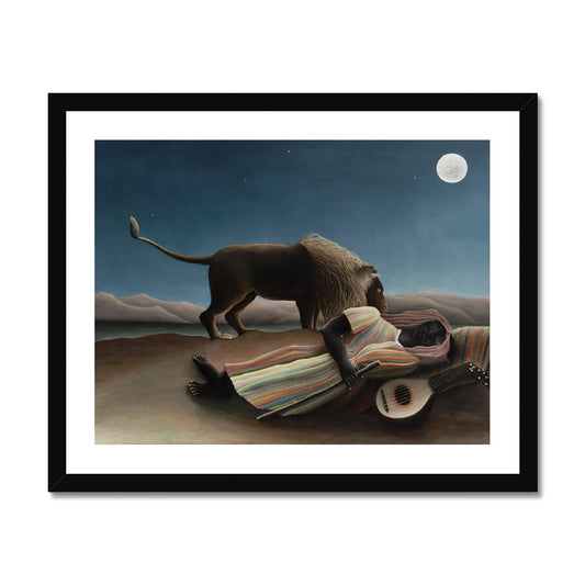 Rousseau - The Sleeping Gypsy gerahmtes Poster - Atopurinto