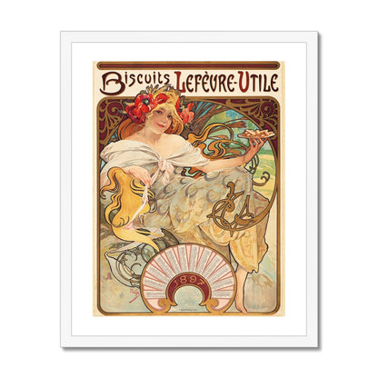 Mucha - Biscuits Lefèvre gerahmtes Poster - Atopurinto