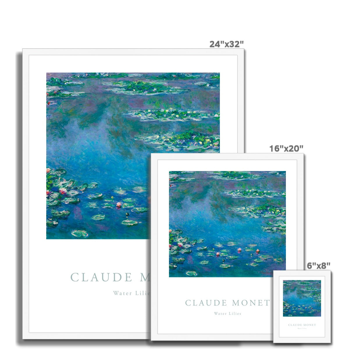 Monet - Water Lilies gerahmtes Poster - Atopurinto