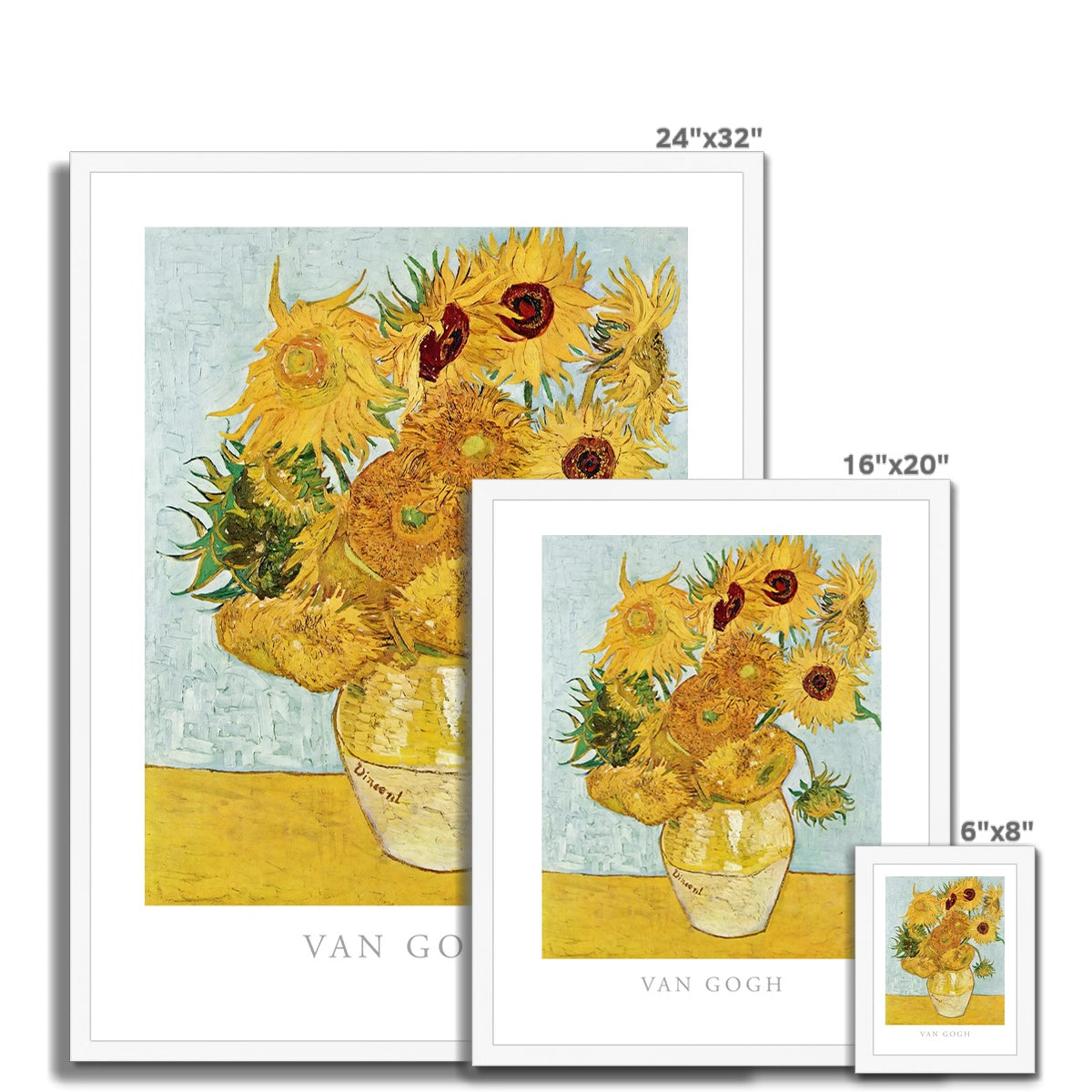 Van Gogh - Vase with Twelve Sunflowers gerahmtes Poster - Atopurinto