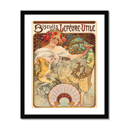 Mucha - Biscuits Lefèvre gerahmtes Poster - Atopurinto
