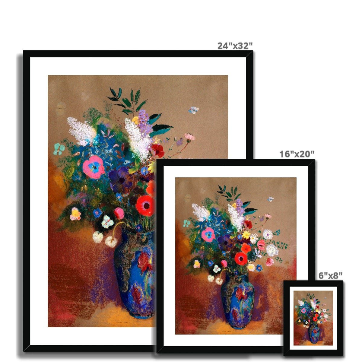 Redon - Bouquet of Flowers gerahmtes Poster - Atopurinto
