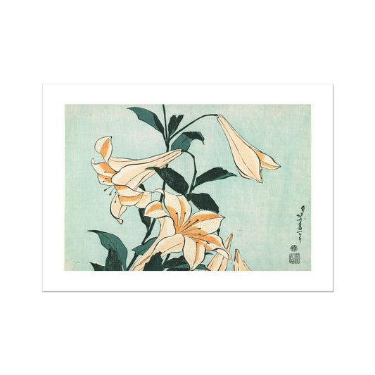 Hokusai - Lilies Poster - Atopurinto