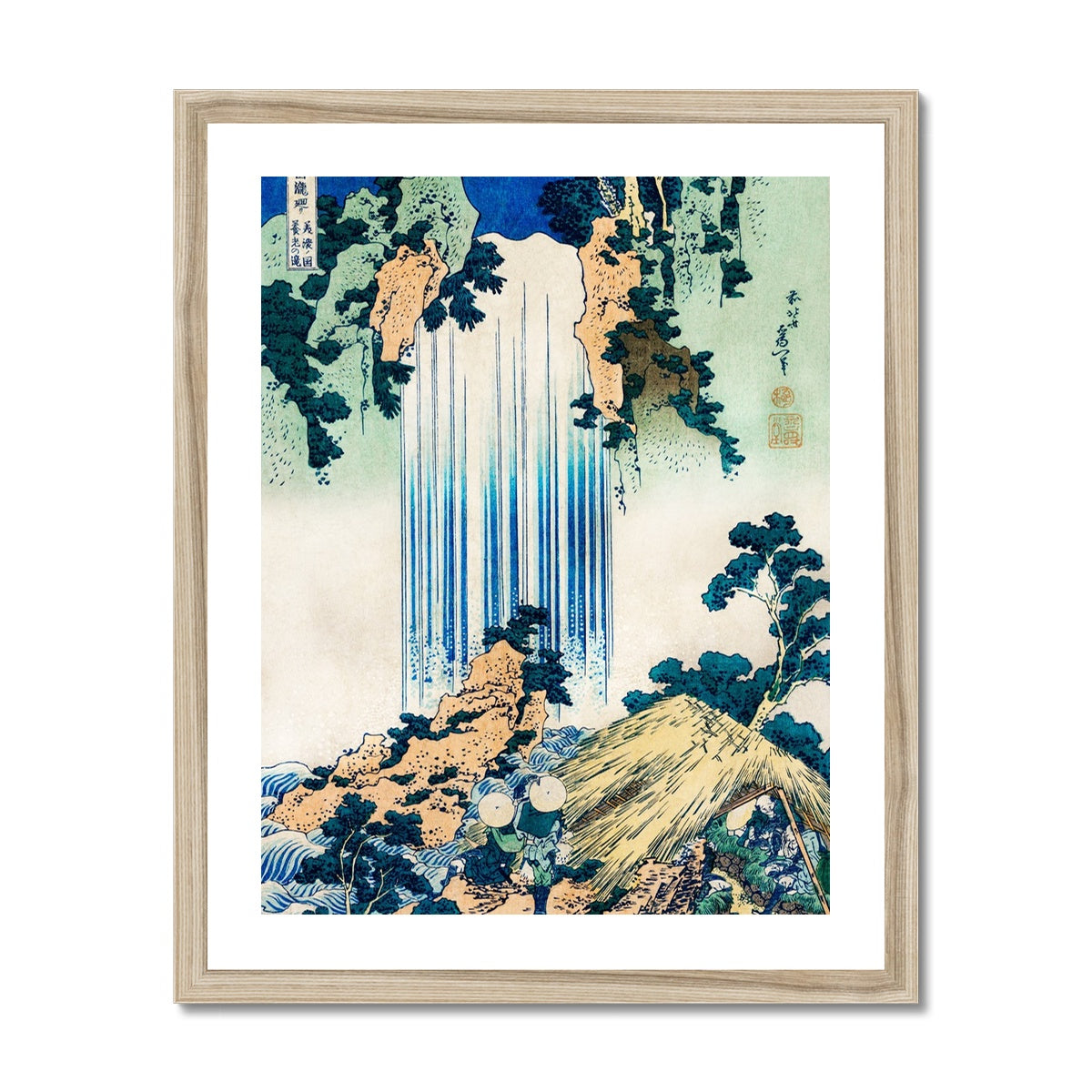 Hokusai - The Yoro Waterfall gerahmtes Poster - Atopurinto
