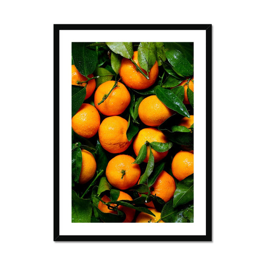 Frische Orangen Poster in Premium Holzrahmen - Boutique de l´Art