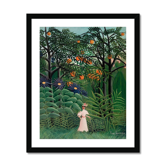 Rousseau - Woman Walking in an Exotic Forest gerahmtes Poster - Atopurinto