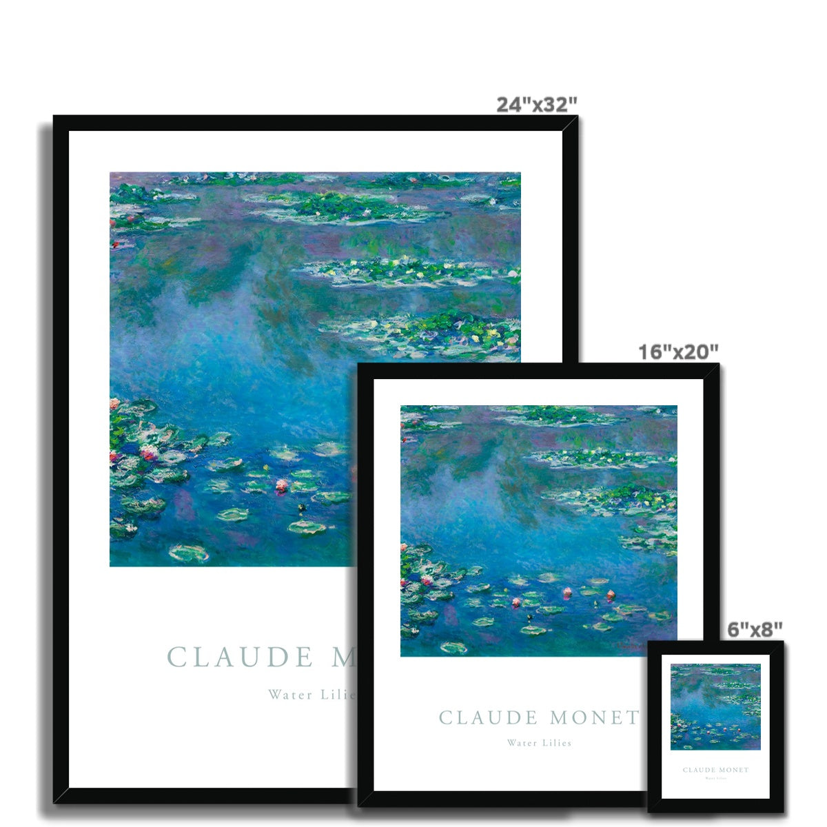 Monet - Water Lilies gerahmtes Poster - Atopurinto