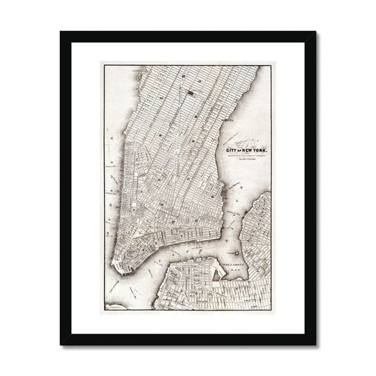 City of New York Vintage Map gerahmtes Poster - Atopurinto