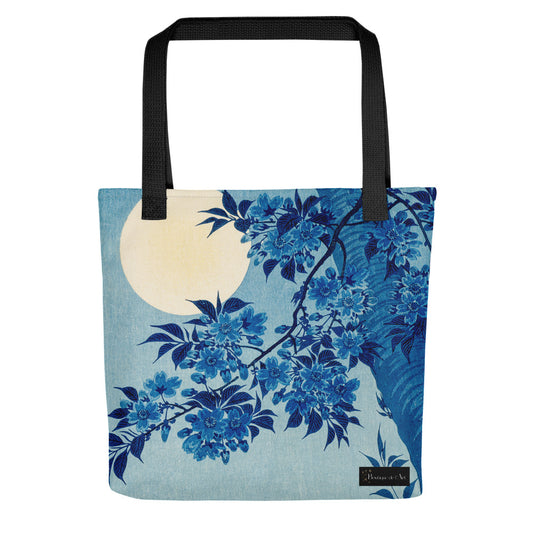 Koson - Blossoming Cherry on a Moonlit Night Stofftasche - Boutique de l´Art