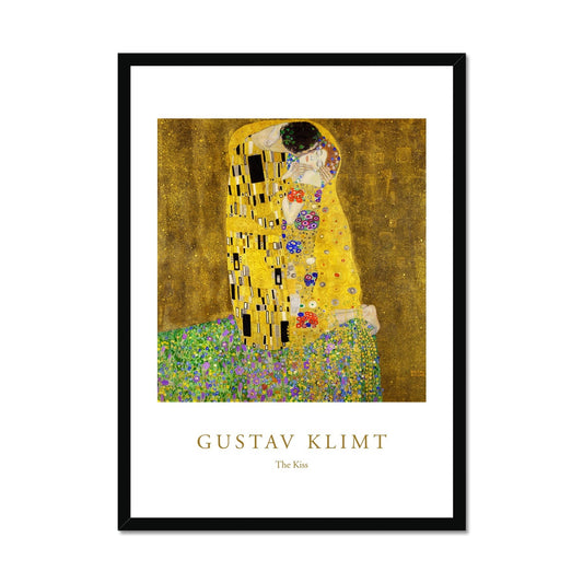 Klimt - Der Kuss Poster in Premium Holzrahmen - Boutique de l´Art