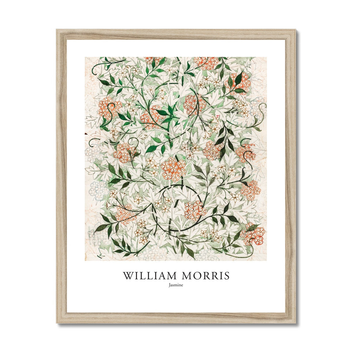 William Morris - Jasmine gerahmtes Poster - Atopurinto
