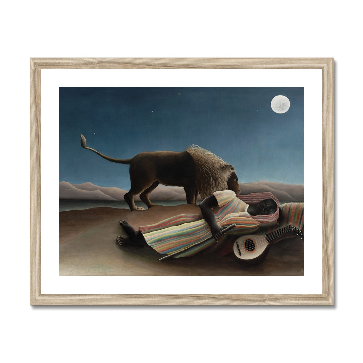Rousseau - The Sleeping Gypsy gerahmtes Poster - Atopurinto
