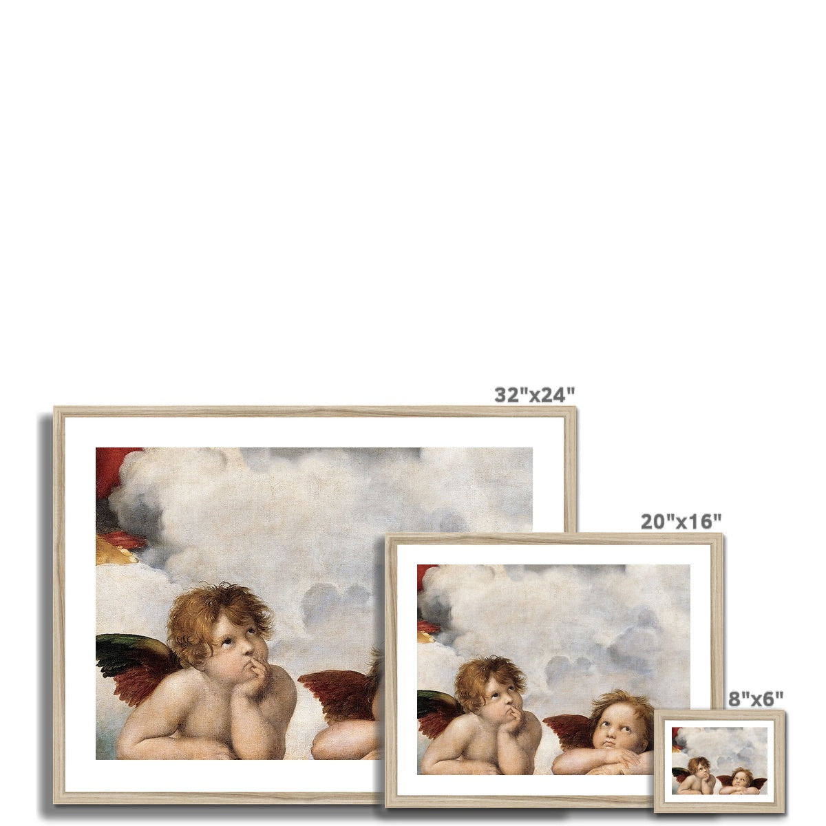 Raphael - Cherubins under the The Sistine Madonna gerahmtes Poster - Atopurinto
