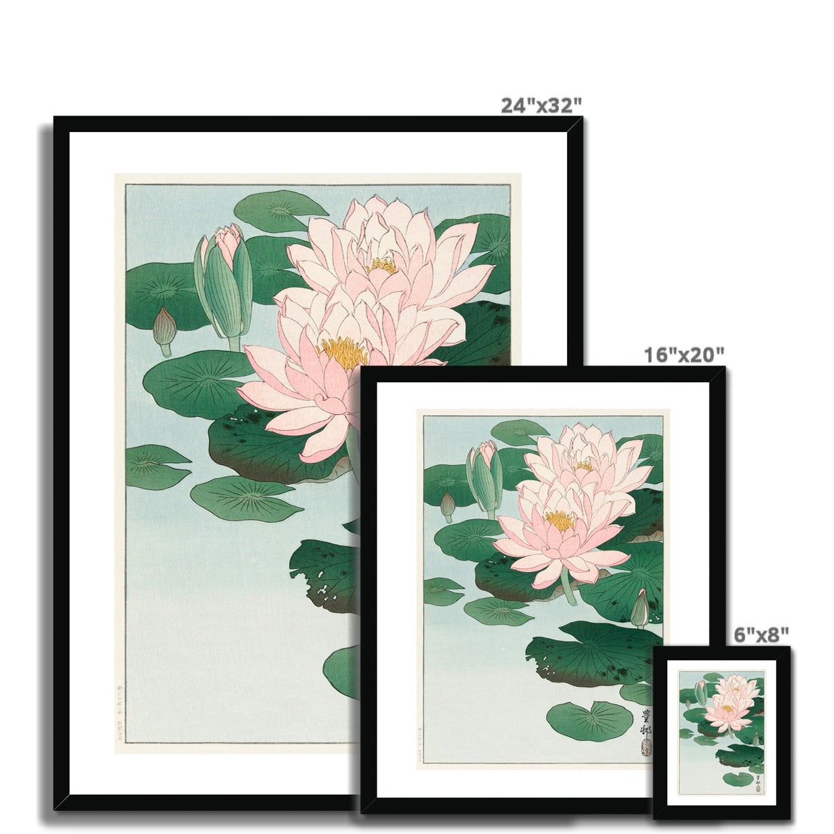 Koson - Water Lily gerahmtes Poster - Atopurinto