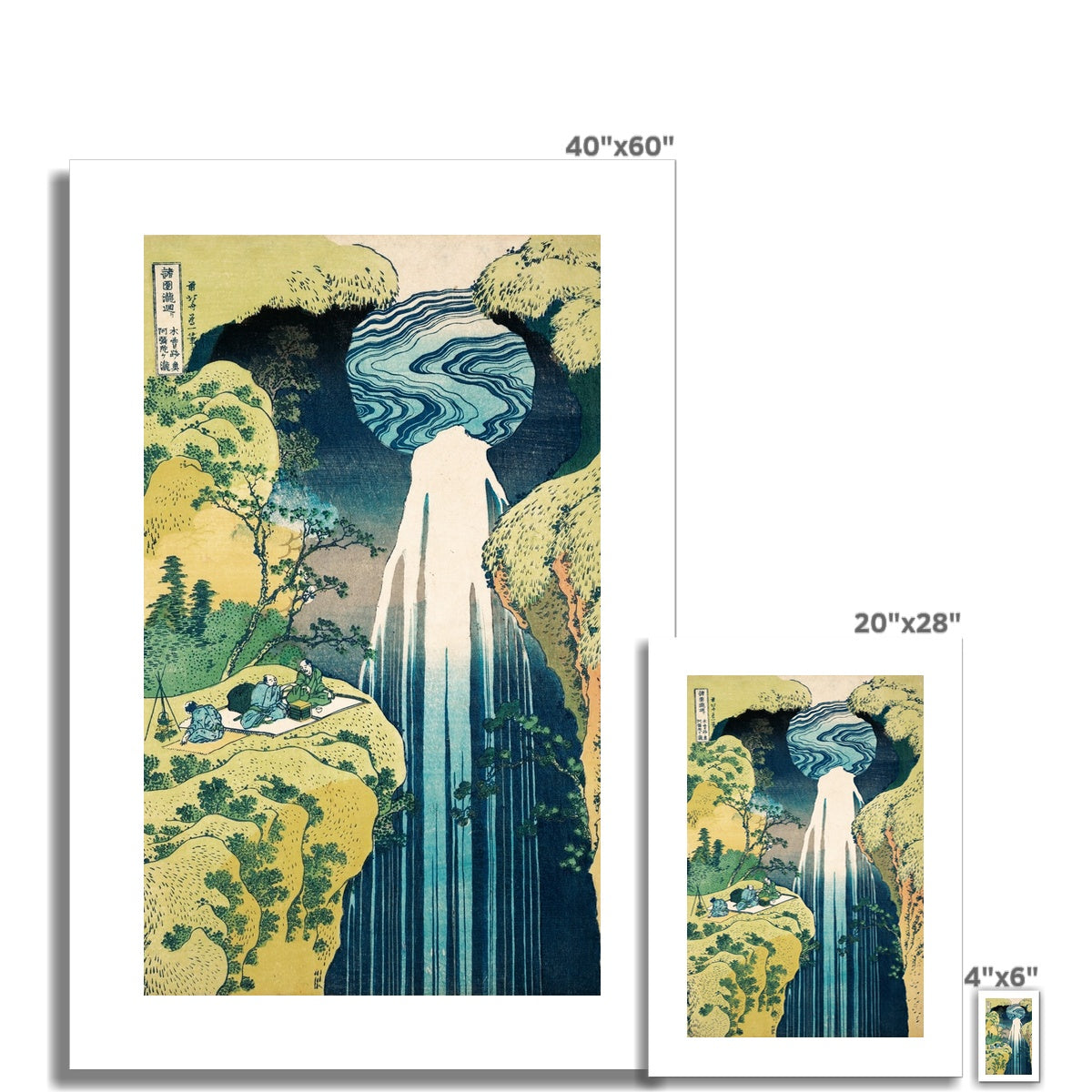 Hokusai - The Kamina-Ga-Taki Waterfall Poster - Atopurinto
