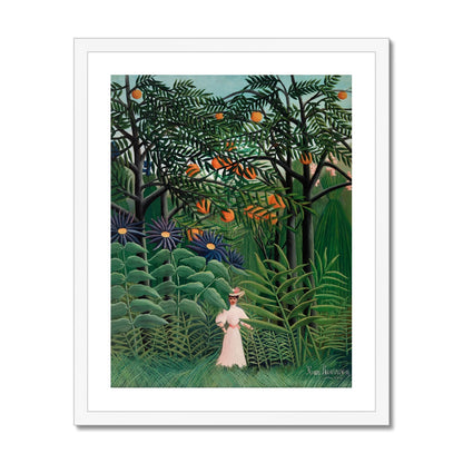Rousseau - Woman Walking in an Exotic Forest gerahmtes Poster - Atopurinto