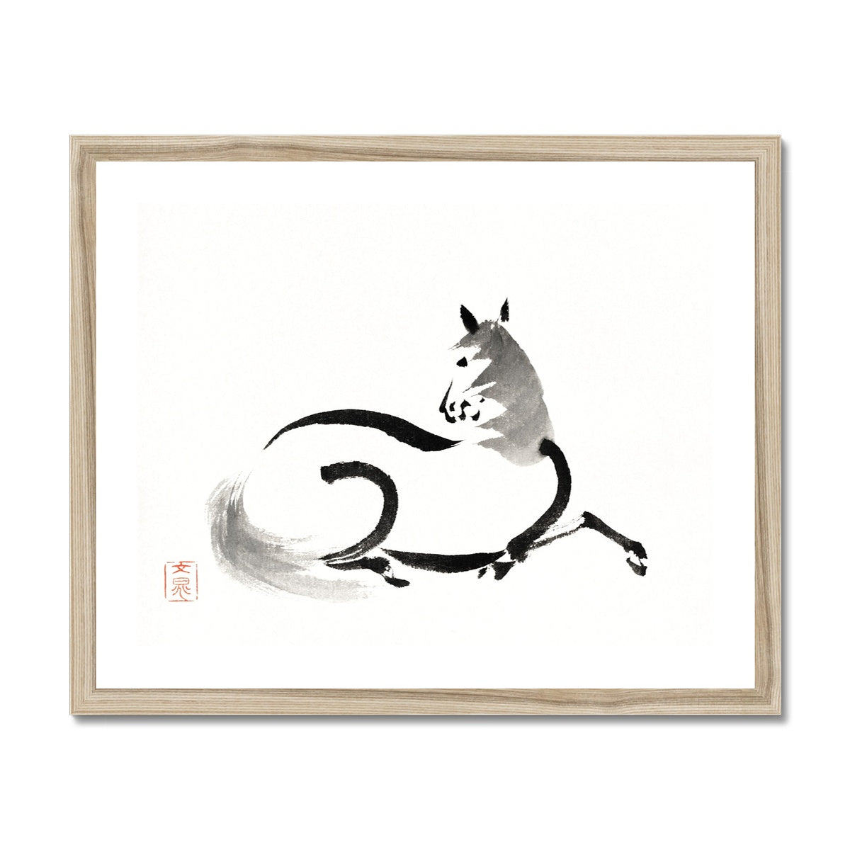 Shunsen - Japanese Horse gerahmtes Poster - Atopurinto