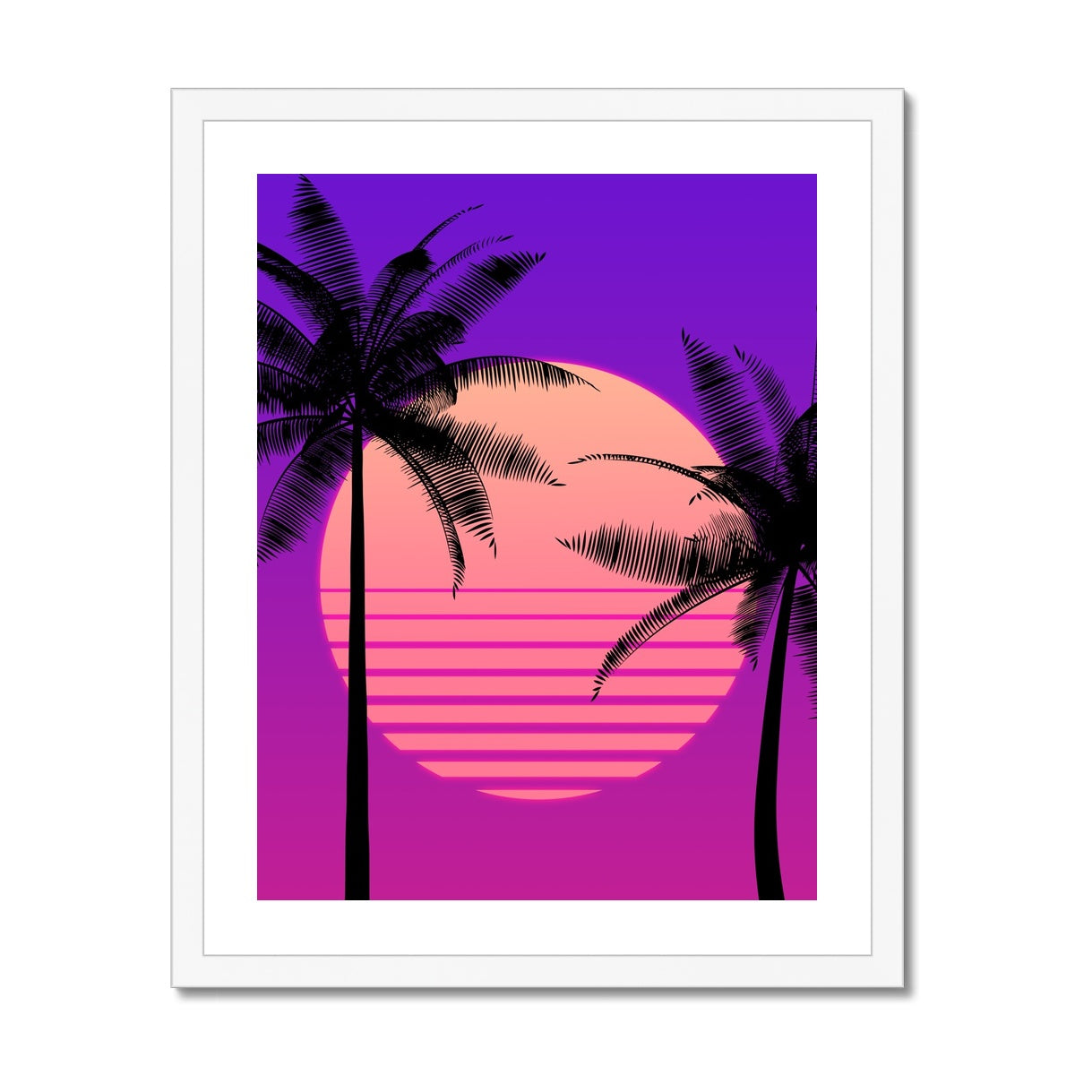 Retro Sunset ´86 gerahmtes Poster - Atopurinto