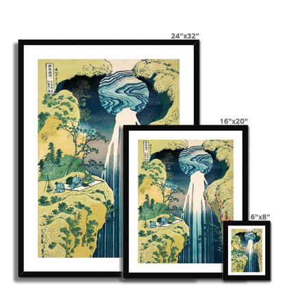 Hokusai - The Kamina-Ga-Taki Waterfall gerahmtes Poster - Atopurinto