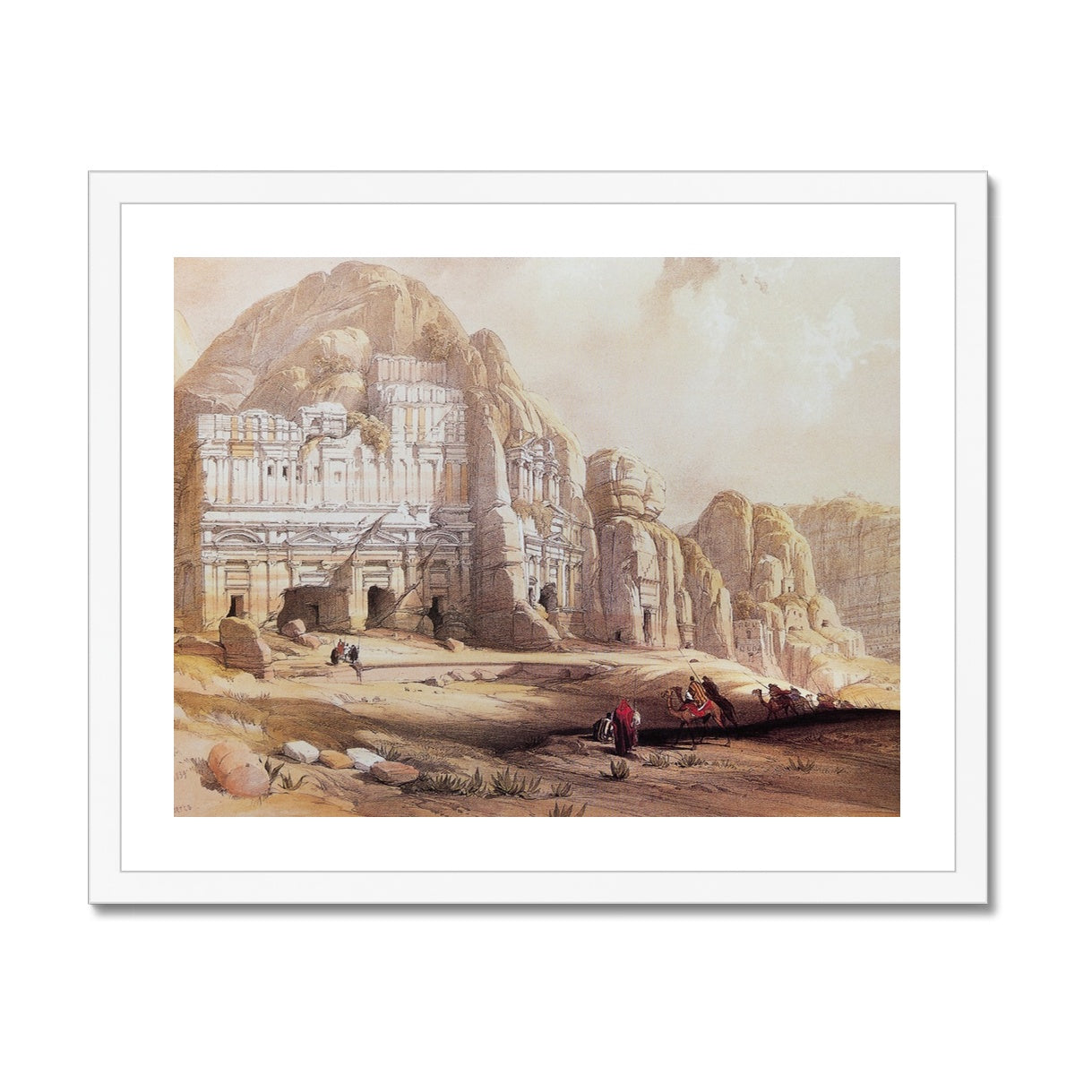 Roberts - Petra, Royal Tombs Poster mit Rahmen - Boutique de l´Art