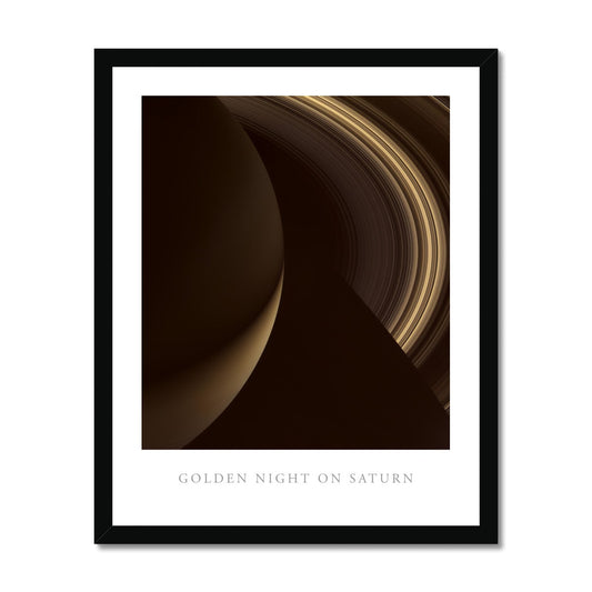 Golden Night on Saturn gerahmtes Poster - Atopurinto