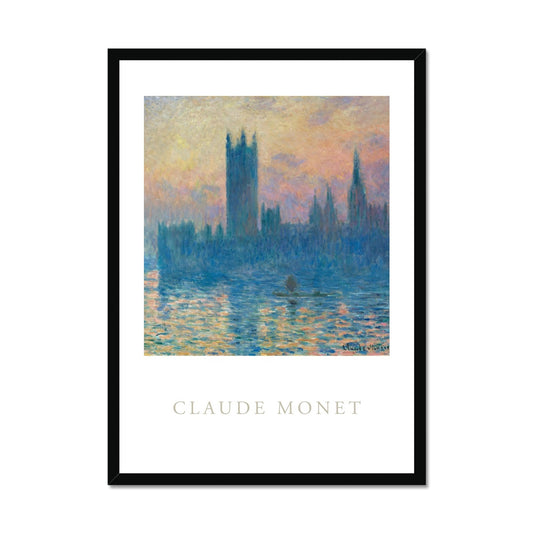 Monet - The Houses of Parliament, Sunset Poster in Premium Holzrahmen - Boutique de l´Art
