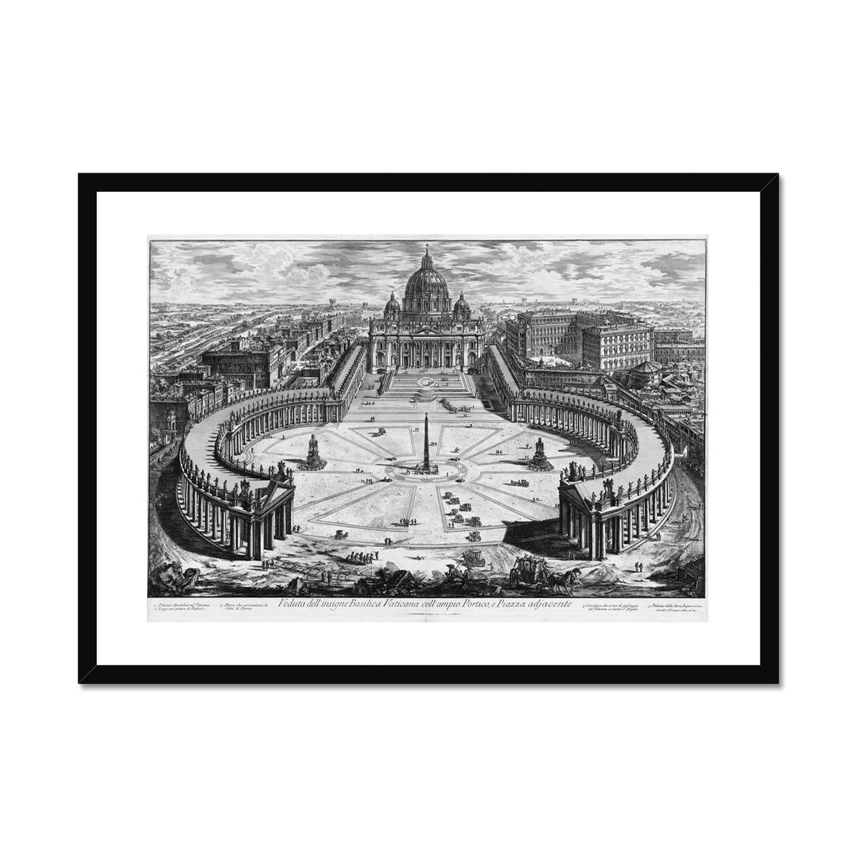 Piranesi - Vatican Square, Rome Framed Print - Boutique de l´Art