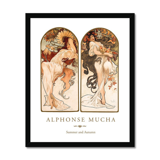 Mucha - Summer and Fall gerahmtes Poster - Atopurinto