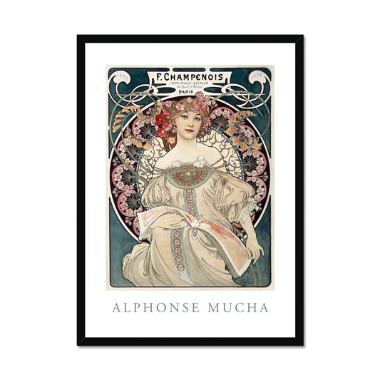 Mucha - Champenois Poster in Premium Holzrahmen - Boutique de l´Art