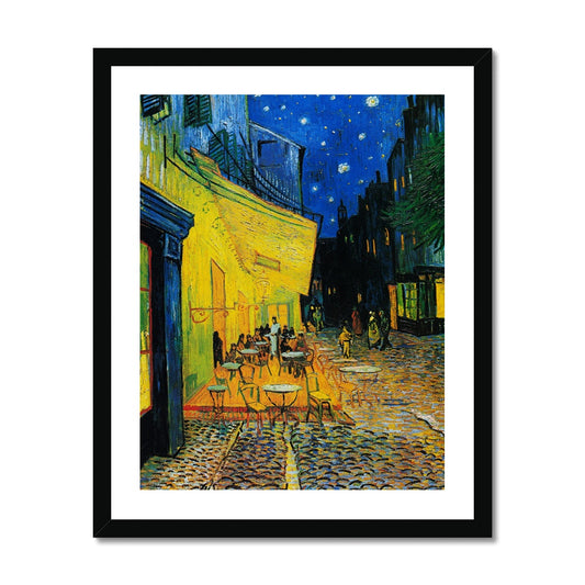 Van Gogh - Café Terrace at Night gerahmtes Poster - Atopurinto