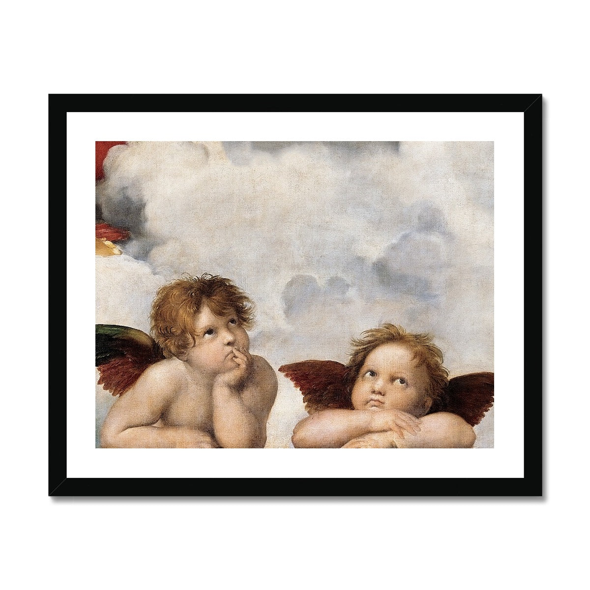Raphael - Cherubins under the The Sistine Madonna gerahmtes Poster - Atopurinto
